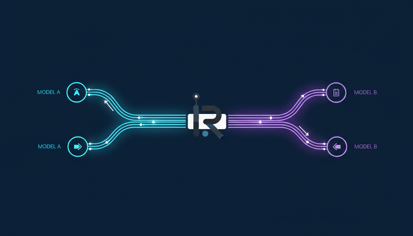 Schéma conceptuel minimaliste montrant l'aiguillage intelligent du trafic de données.