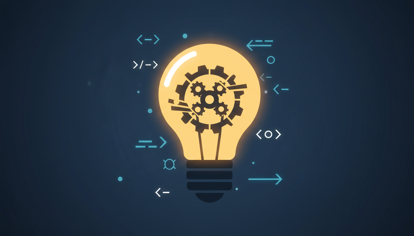 Illustration conceptuelle d'une ampoule contenant un engrenage en forme de roue, symbolisant l'apprentissage par la création